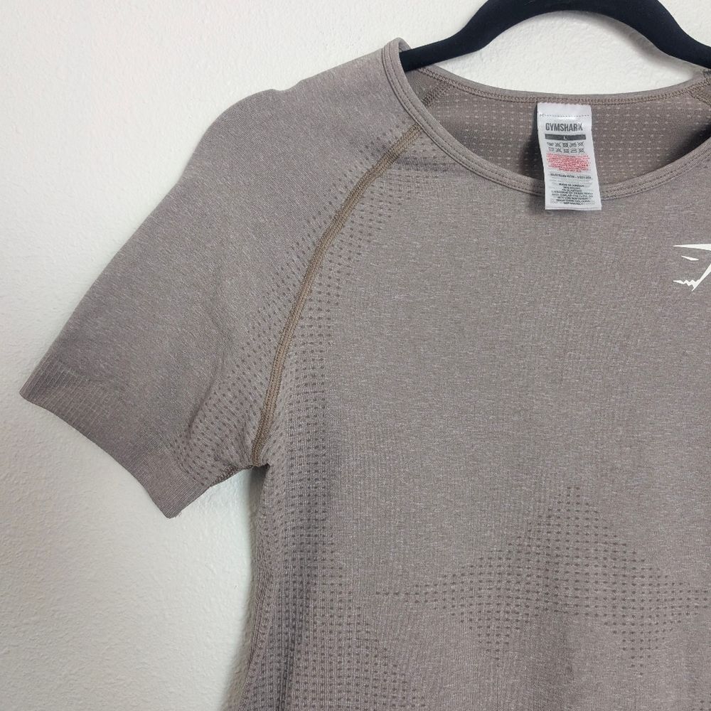Gymshark Vital Seamless 2.0 T-Shirt Taupe Marl Size Large - Picture 5 of 7